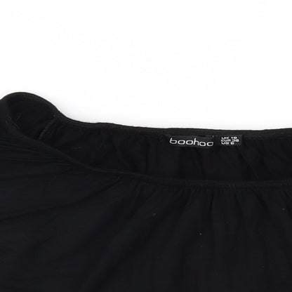 Boohoo Womens Black   Cropped Blouse Size 10