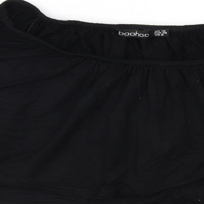 Boohoo Womens Black   Cropped Blouse Size 10