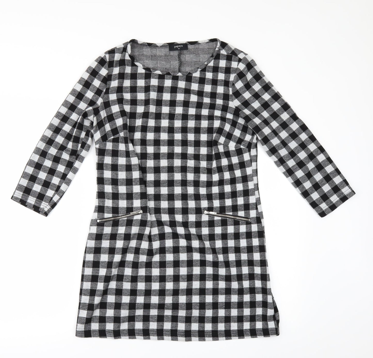 Papaya Womens Grey Check  A-Line  Size 10