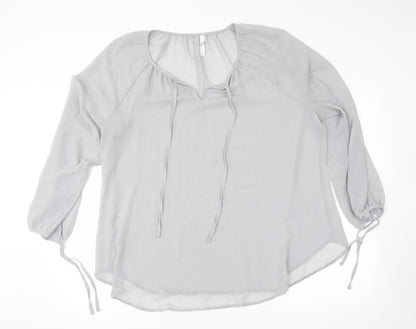 Womens UK Size  Preworn Grey Basic Blouse