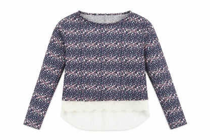 YD Girls Blue Floral  Pullover Jumper Size 12-13 Years