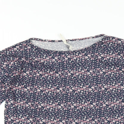 YD Girls Blue Floral  Pullover Jumper Size 12-13 Years