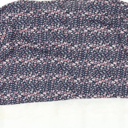 YD Girls Blue Floral  Pullover Jumper Size 12-13 Years