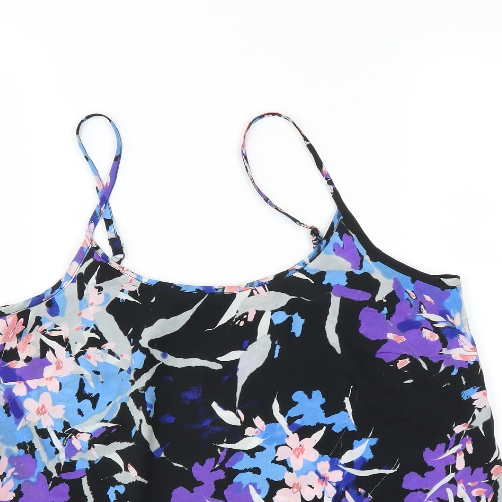 George Womens Black Floral  Camisole Blouse Size 8
