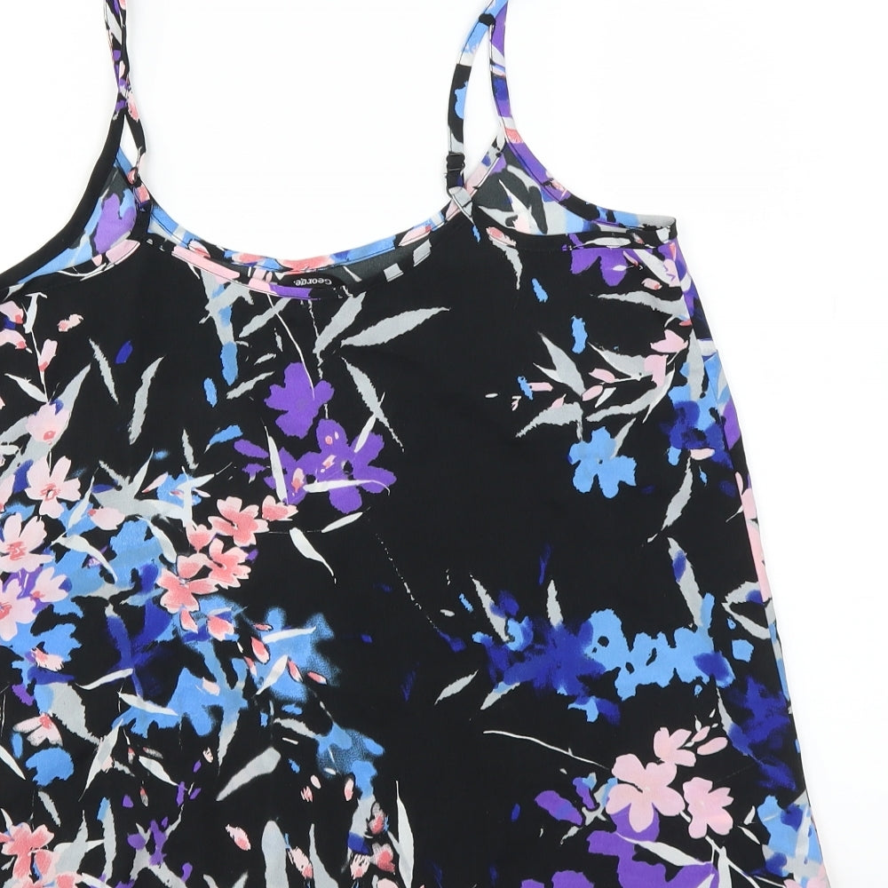 George Womens Black Floral  Camisole Blouse Size 8