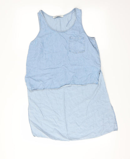 Womens UK Size M Zara Blue Basic Blouse