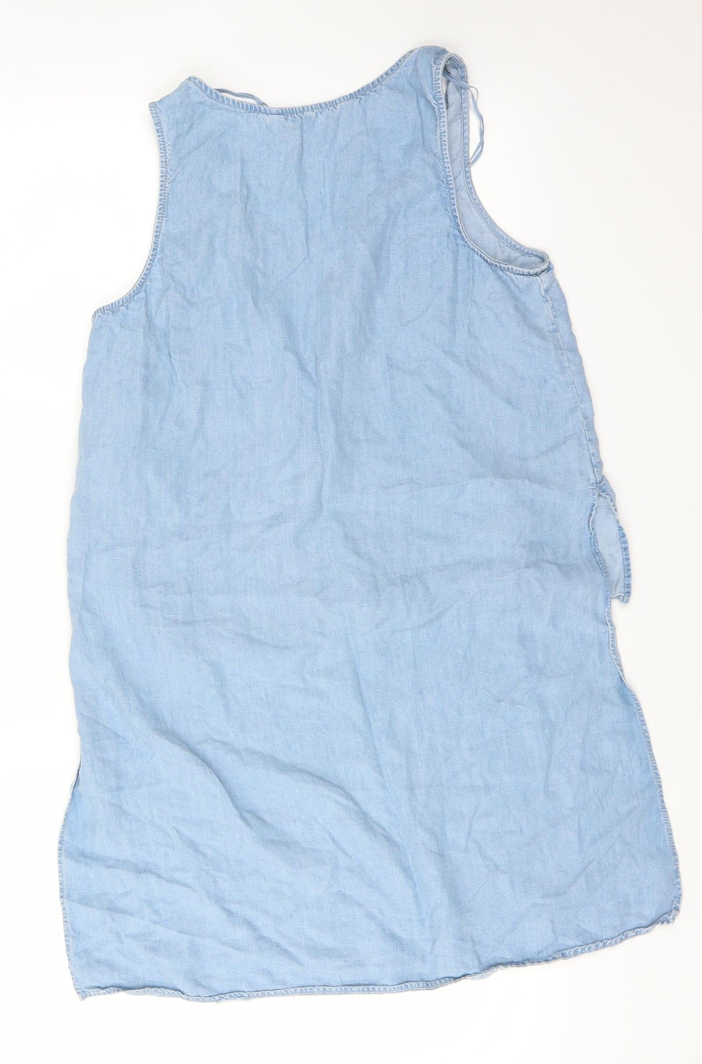 Womens UK Size M Zara Blue Basic Blouse