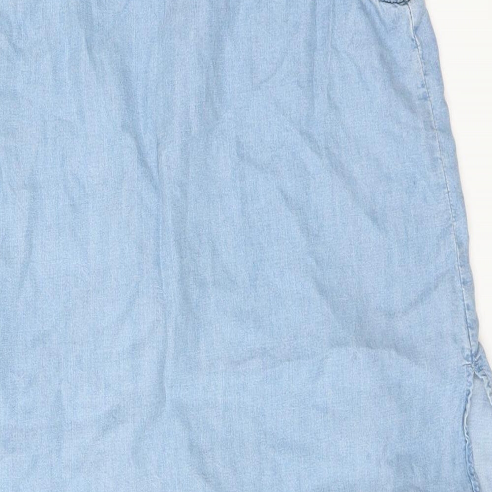 Womens UK Size M Zara Blue Basic Blouse
