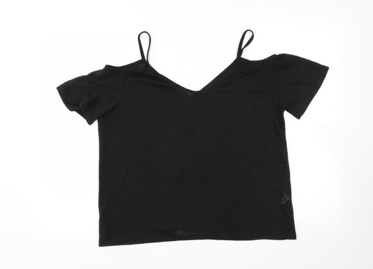 Primark Womens Black   Basic Blouse Size 14  - sheer
