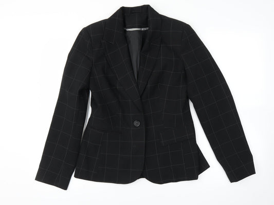 New Look Womens Black Check  Jacket Suit Jacket Size 12