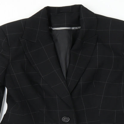 New Look Womens Black Check  Jacket Suit Jacket Size 12