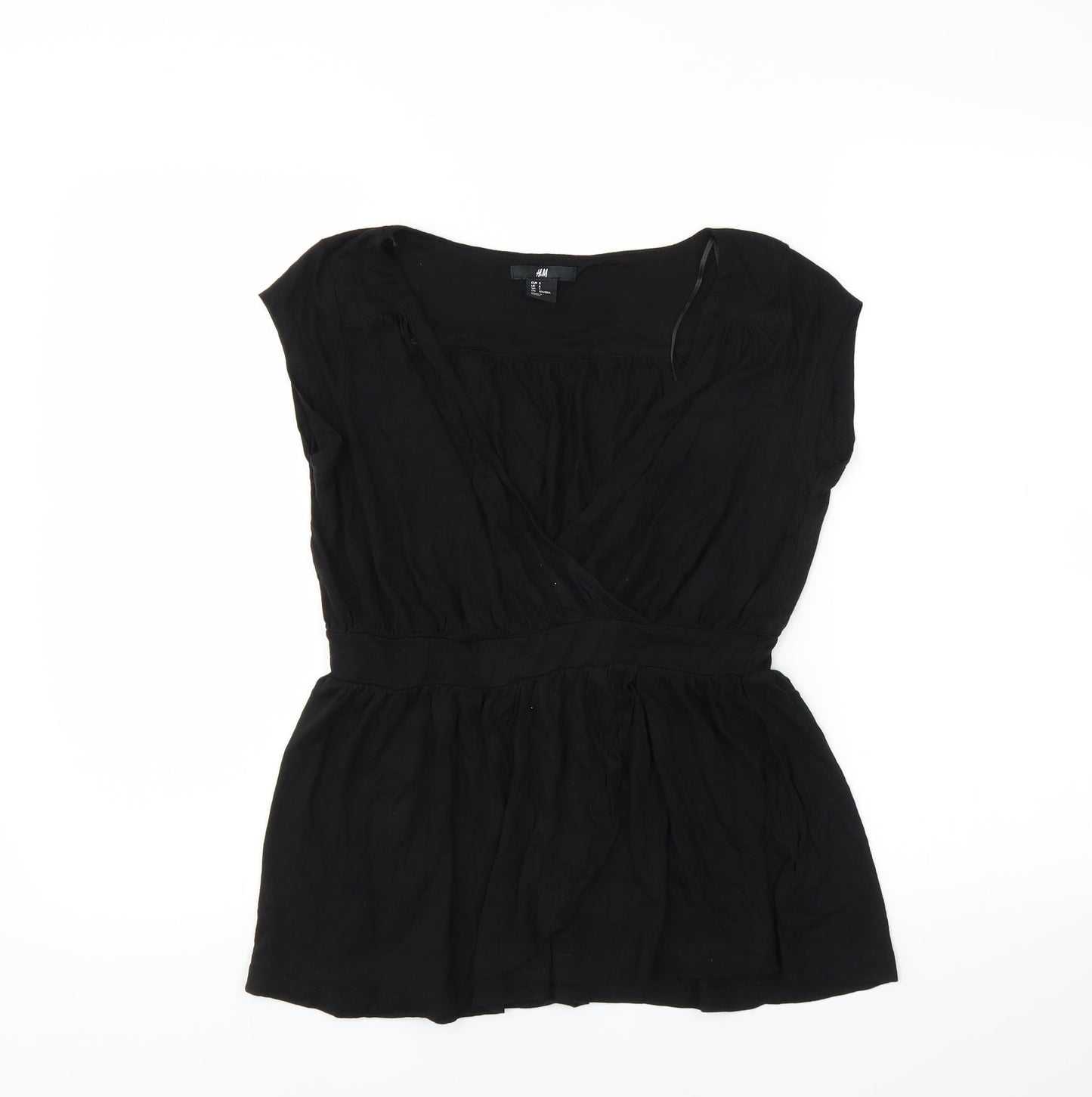 Womens UK Size S H&M Black Basic Blouse