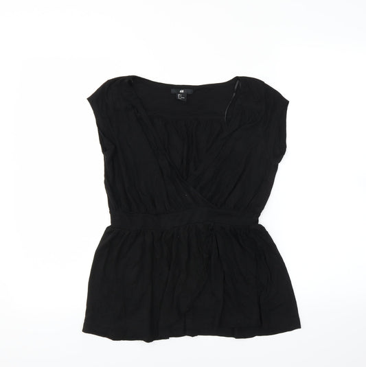 Womens UK Size S H&M Black Basic Blouse