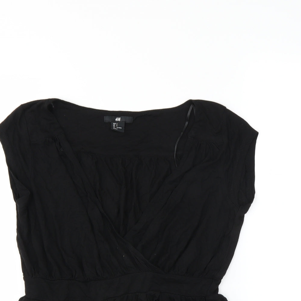 Womens UK Size S H&M Black Basic Blouse