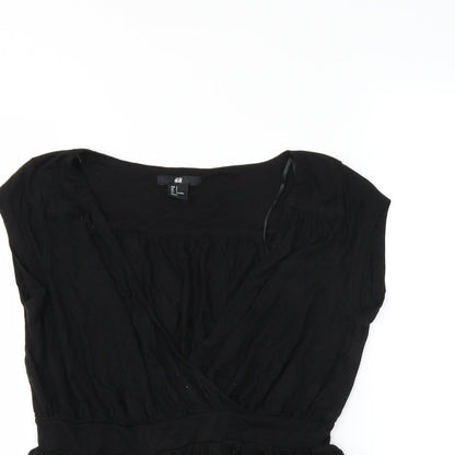 Womens UK Size S H&M Black Basic Blouse