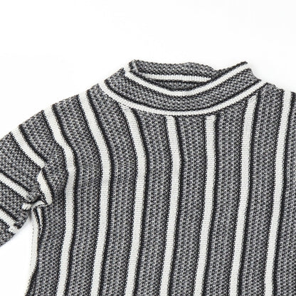 Topshop Womens Black Striped  Pullover Jumper Size 8