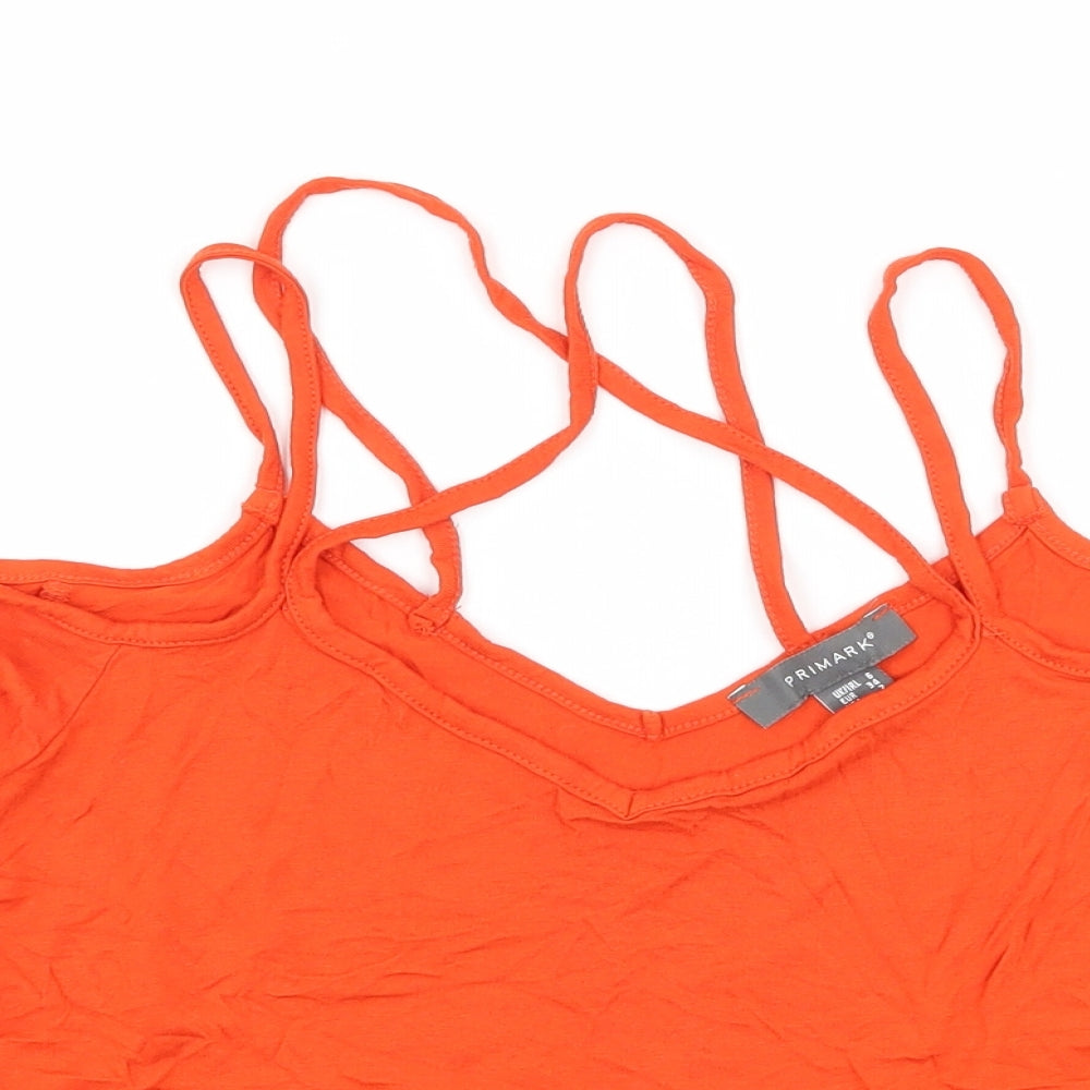 Primark Womens Orange  Jersey Camisole Tank Size 6  - Strappy