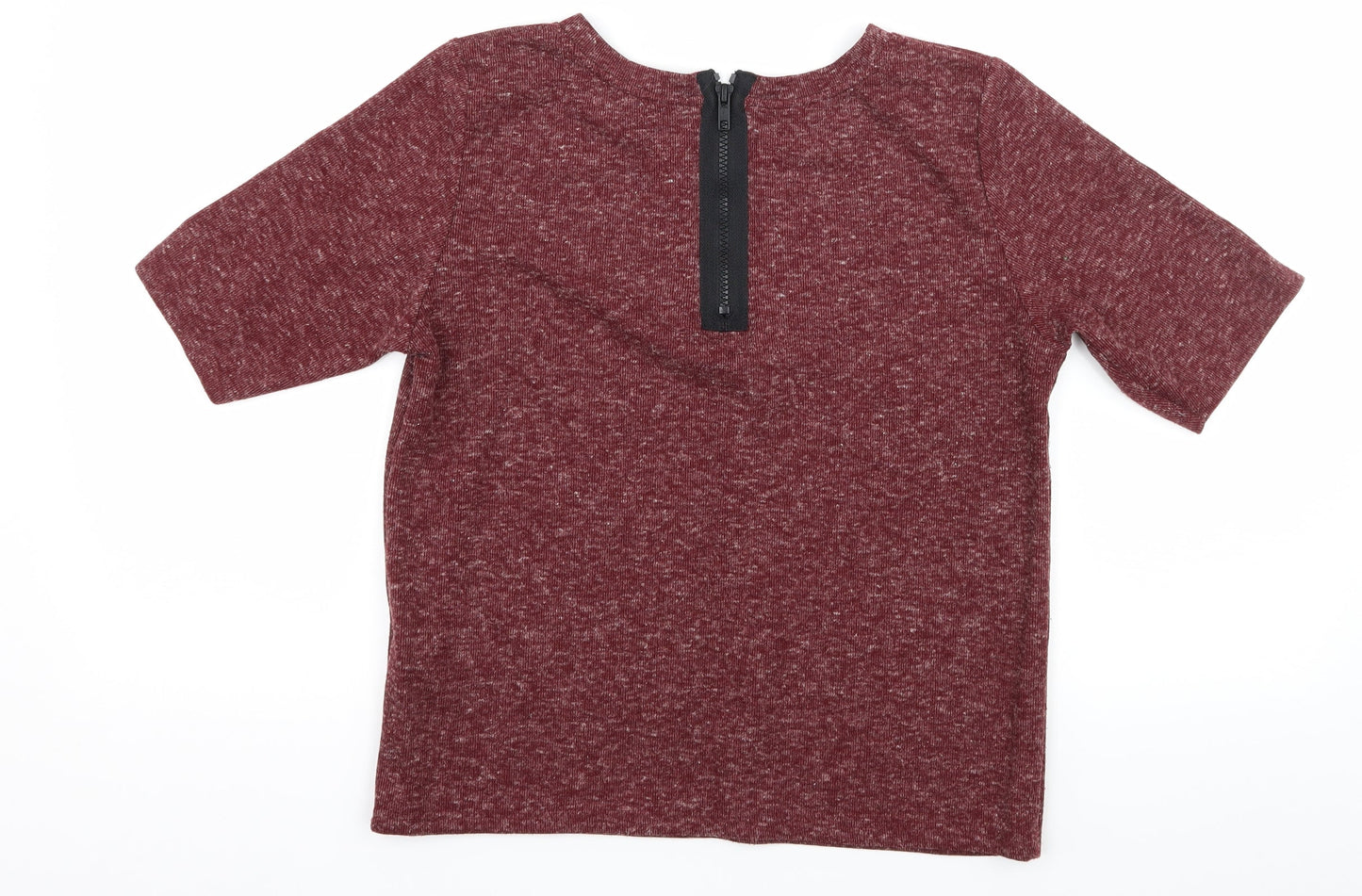 Womens UK Size 8 Topshop Red Basic T-Shirt