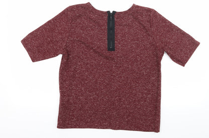 Womens UK Size 8 Topshop Red Basic T-Shirt