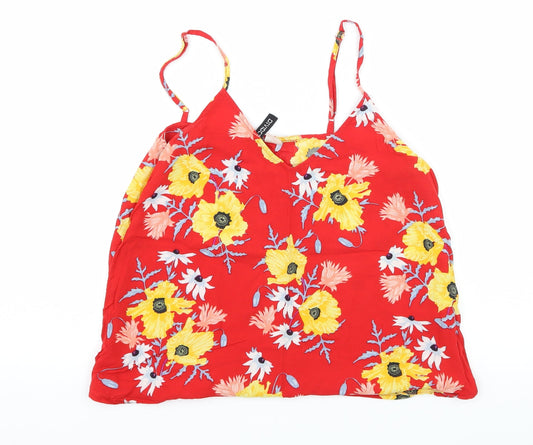 Divided by H&M Womens Red Floral  Camisole Tank Size 6