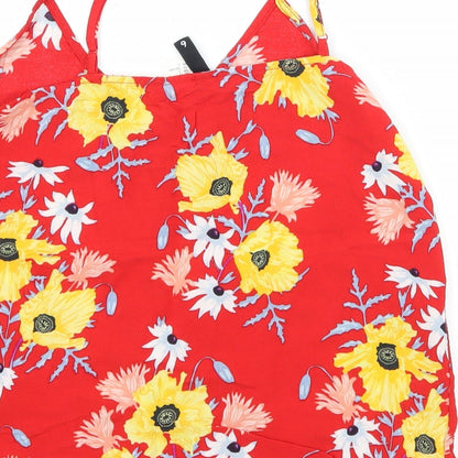 Divided by H&M Womens Red Floral  Camisole Tank Size 6