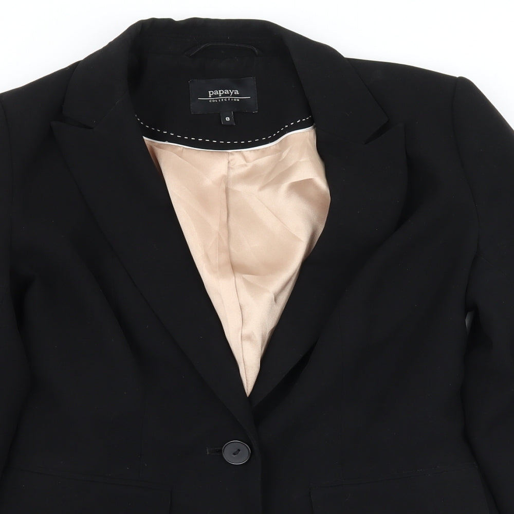 Papaya Womens Black Batik  Jacket Suit Jacket Size 8