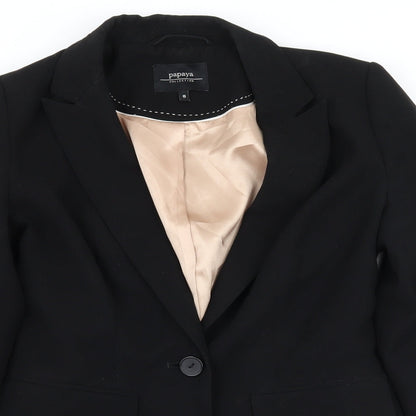 Papaya Womens Black Batik  Jacket Suit Jacket Size 8