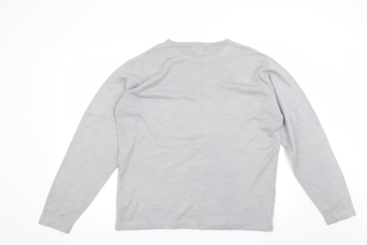 NEXT Mens Grey Check  Pullover Jumper Size M