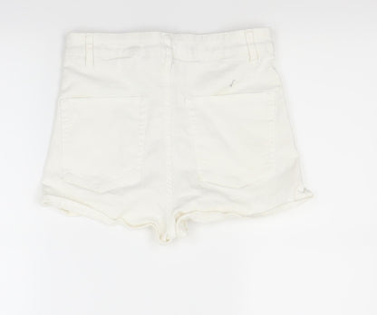 Divided Womens White   Cut-Off Shorts Size 8