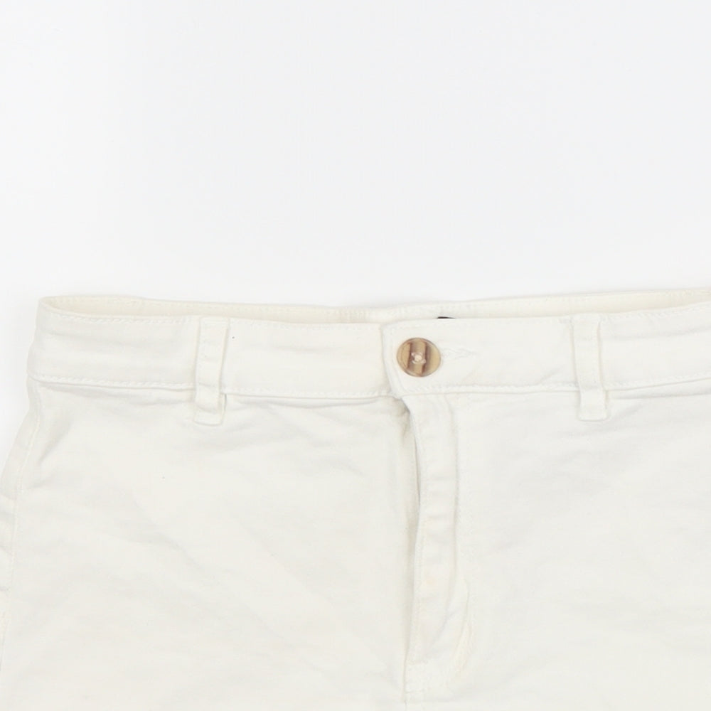 Divided Womens White   Cut-Off Shorts Size 8