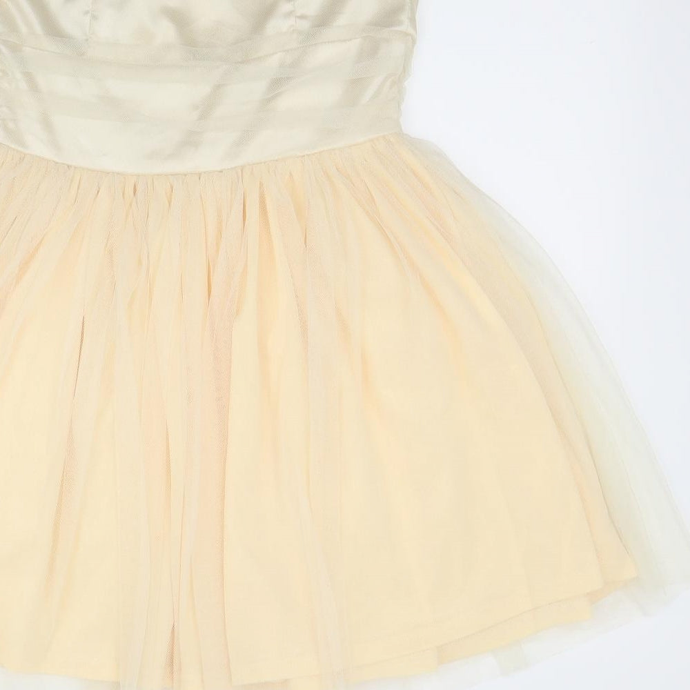 Glamorous Womens Ivory   Fit & Flare  Size 10
