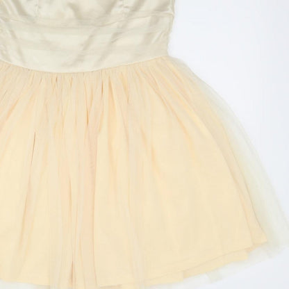 Glamorous Womens Ivory   Fit & Flare  Size 10
