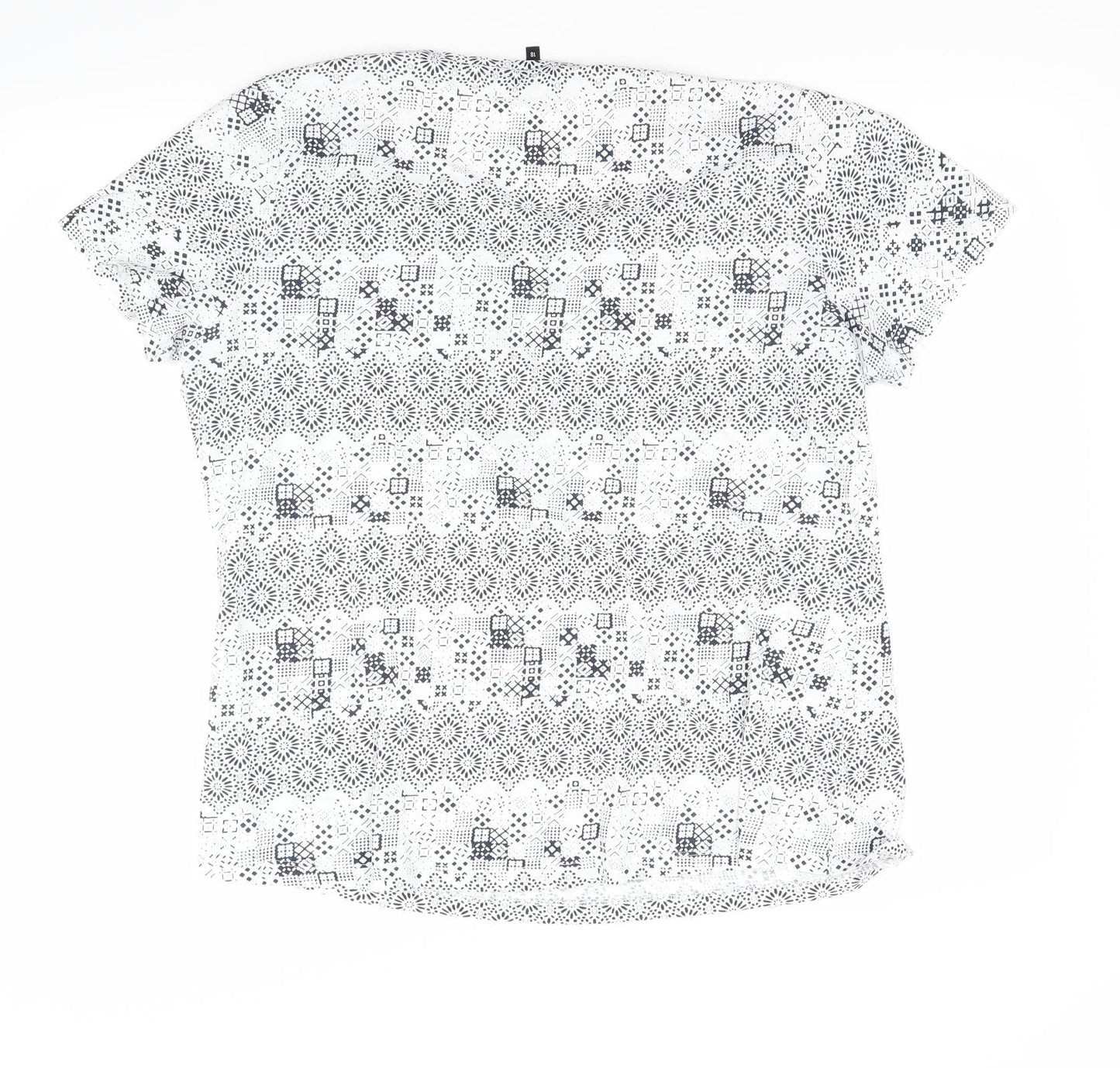 Debenhams Girls White Floral Rayon Basic T-Shirt Size 10 Years