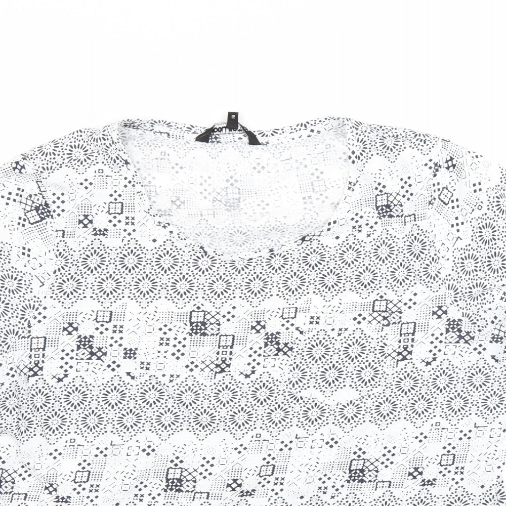 Debenhams Girls White Floral Rayon Basic T-Shirt Size 10 Years