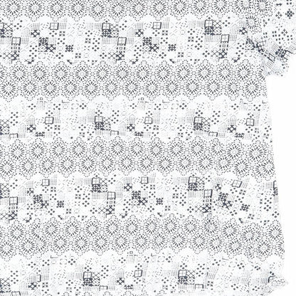 Debenhams Girls White Floral Rayon Basic T-Shirt Size 10 Years