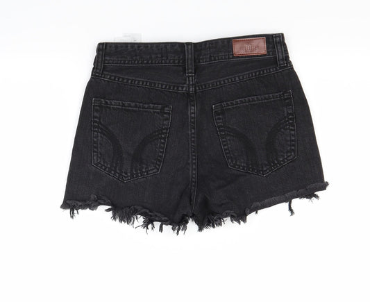 Hollister Womens Black  Denim Cut-Off Shorts Size 24 in