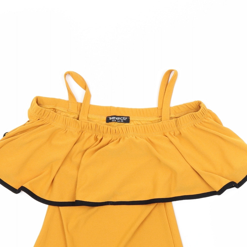 Select Womens Gold   Bodysuit One-Piece Size 6