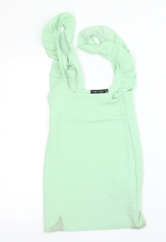 I SAW IT FIRST Womens Green   Basic T-Shirt Size 10