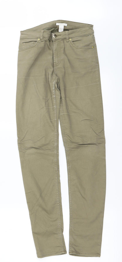 Womens UK Size M H&M Regular Fit Skinny Beige Jeans