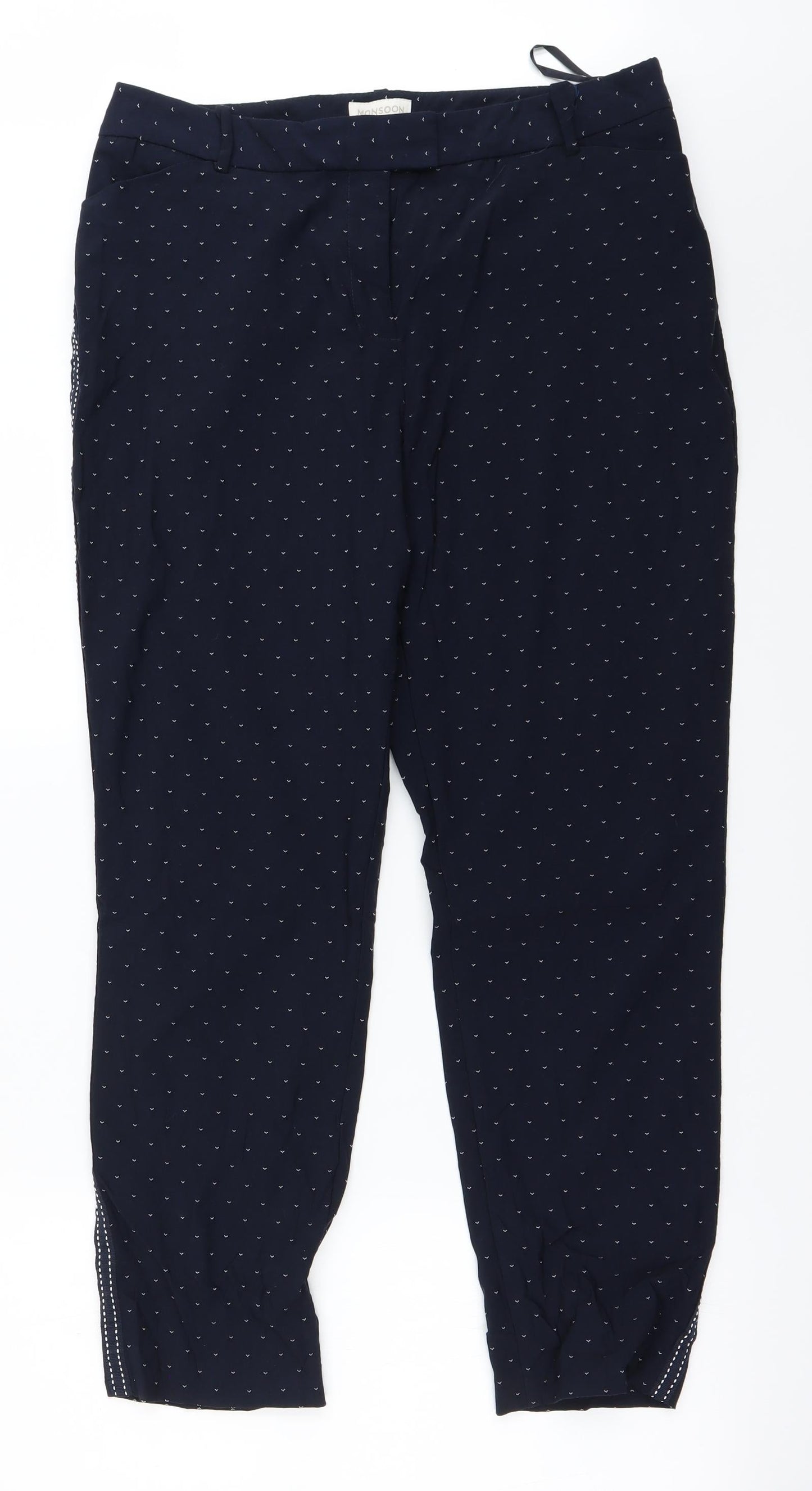 Monsoon Womens Blue   Trousers  Size 14 L23 in
