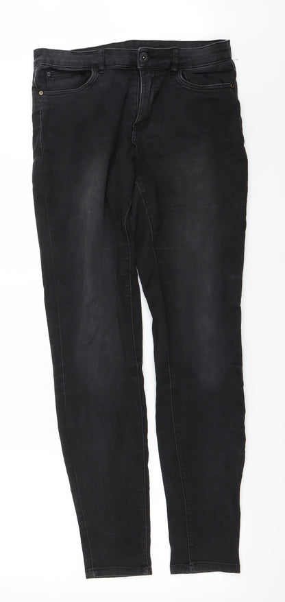 Womens UK Size 31 in Preworn Regular Fit Mom Black Jeans