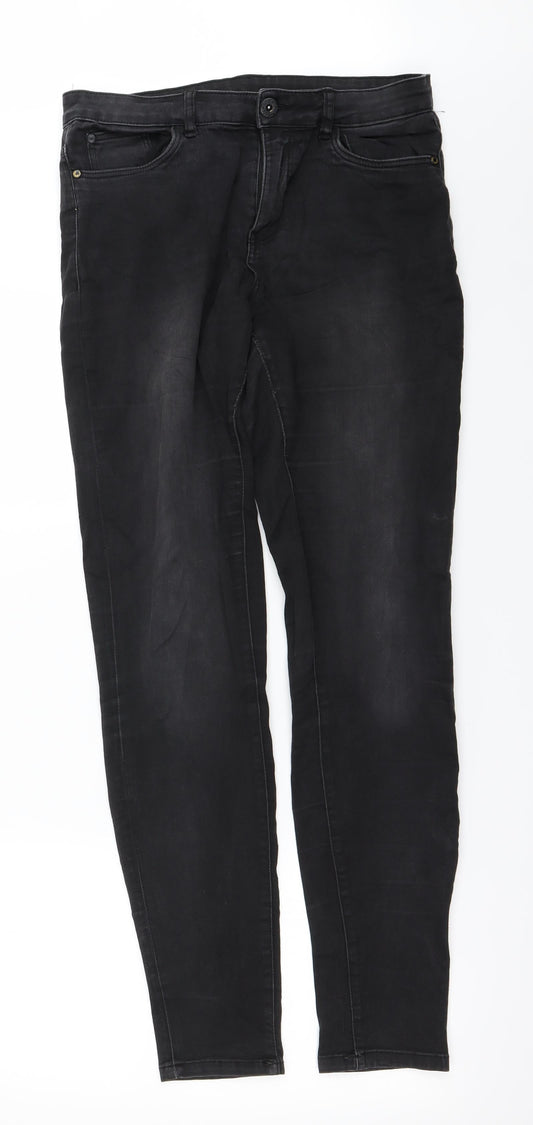Womens UK Size 31 in Preworn Regular Fit Mom Black Jeans