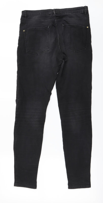Womens UK Size 31 in Preworn Regular Fit Mom Black Jeans