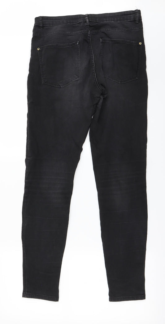 Womens UK Size 31 in Preworn Regular Fit Mom Black Jeans
