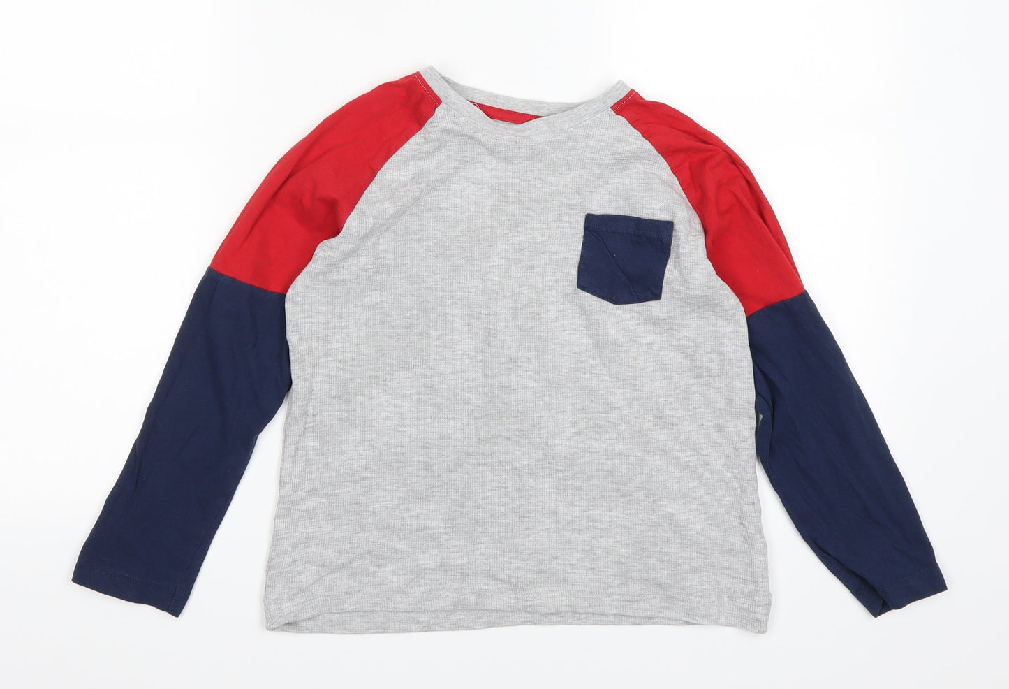 Matalan Boys Multicoloured Colourblock   Pyjama Top Size 11 Years  - Blue and Red