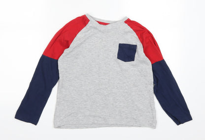 Matalan Boys Multicoloured Colourblock   Pyjama Top Size 11 Years  - Blue and Red
