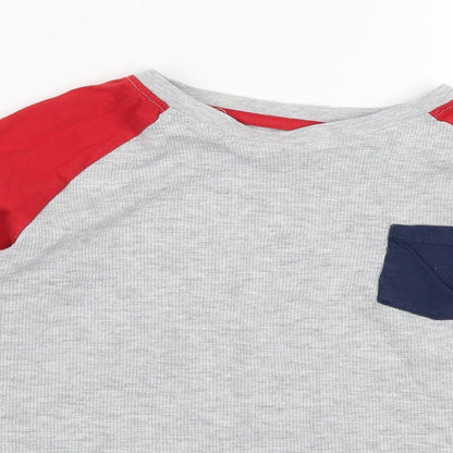 Matalan Boys Multicoloured Colourblock   Pyjama Top Size 11 Years  - Blue and Red