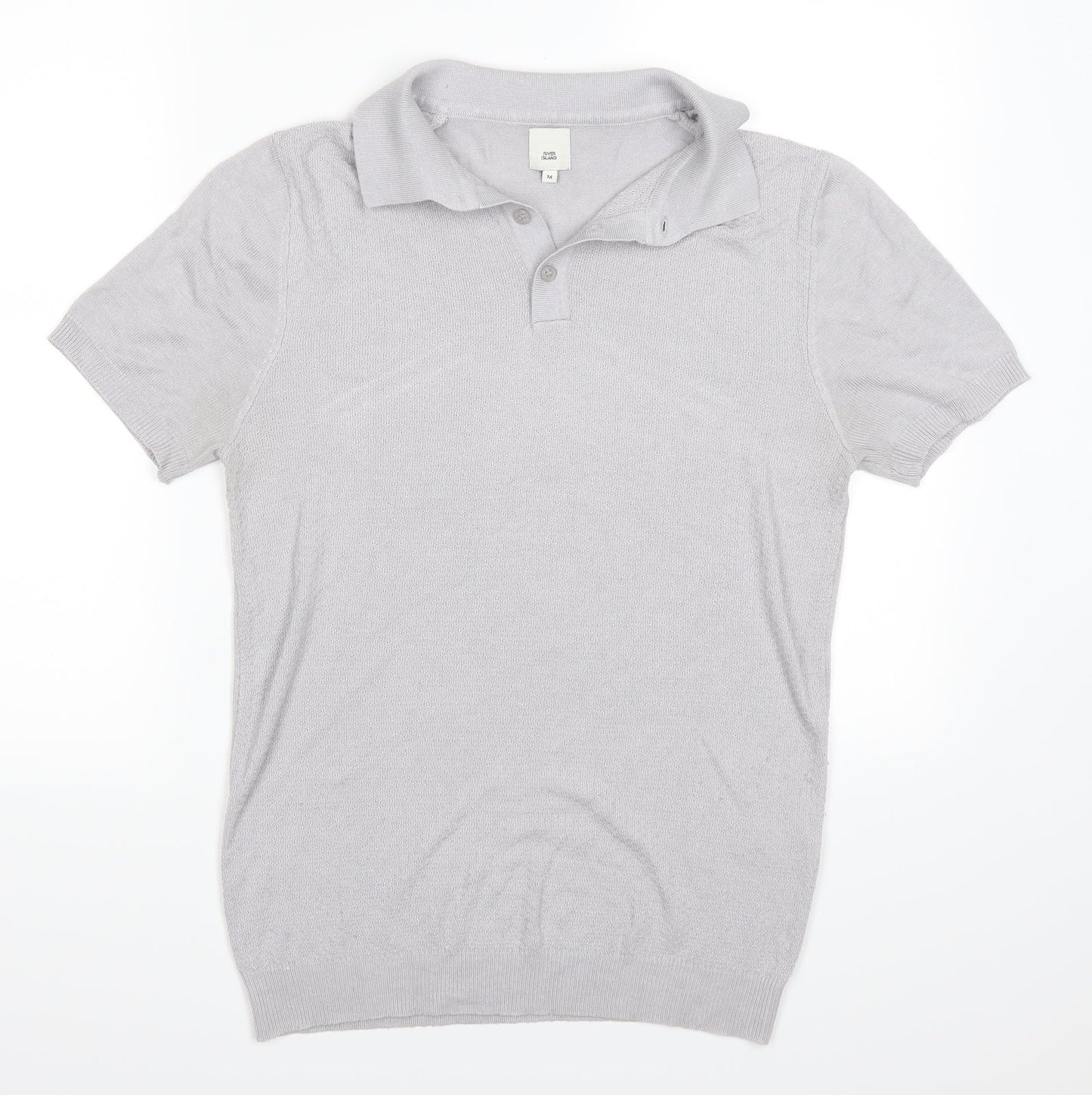 River Island Mens Grey    Polo Size M