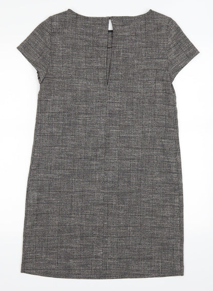 Zara Womens Grey Check  T-Shirt Dress  Size XS