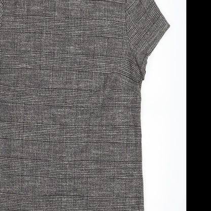 Zara Womens Grey Check  T-Shirt Dress  Size XS
